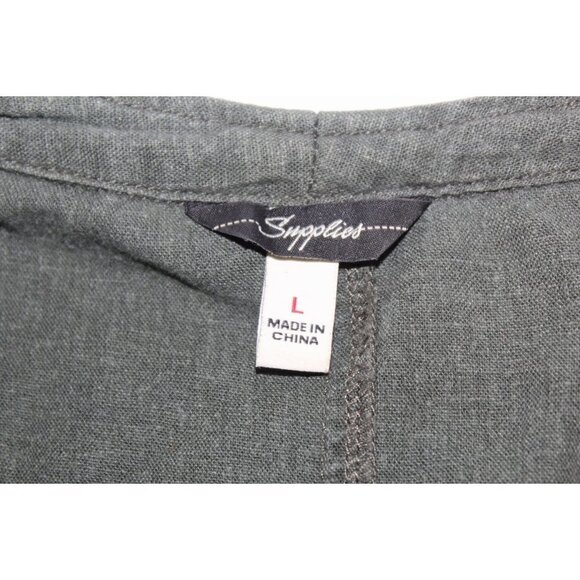 Supplies Linen Blend Cardigan Large Open front Lagenlook Pockets long sleeves - Picture 4 of 8